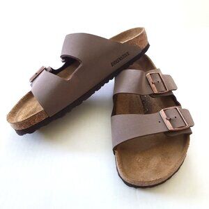 Birkenstock Arizona Birkibuc Sandals Mocha Unisex Wide US L10/M8 EU 41 NWOB